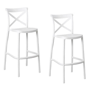 Sgabelli da bar set da 2 bianco sprint plastica polipropilene h 75 cm