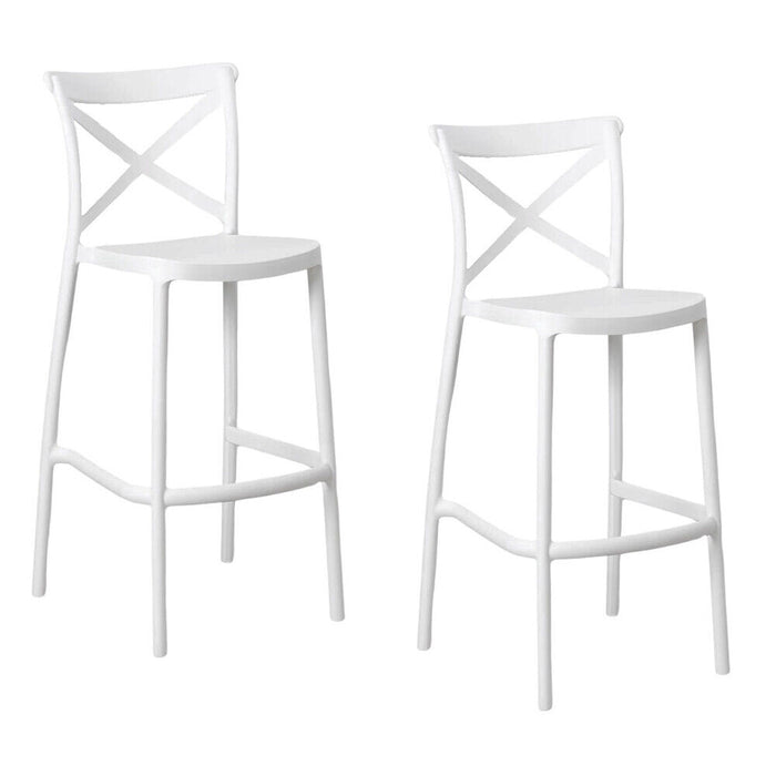 Sgabelli da bar set da 2 bianco sprint plastica polipropilene h 75 cm