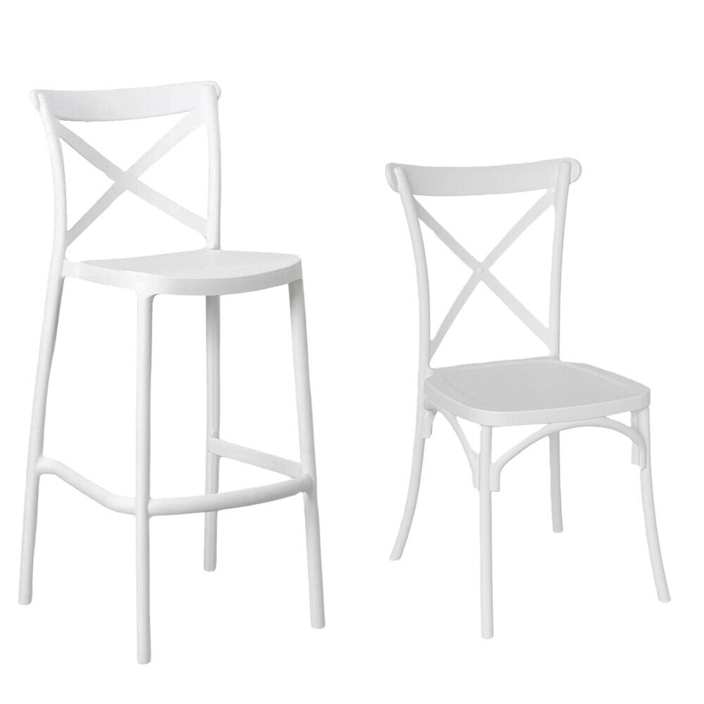 Sgabelli da bar set da 2 bianco sprint plastica polipropilene h 75 cm