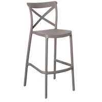 Sgabelli da bar set da 2 tortora plastica polipropilene sprint h 75 cm