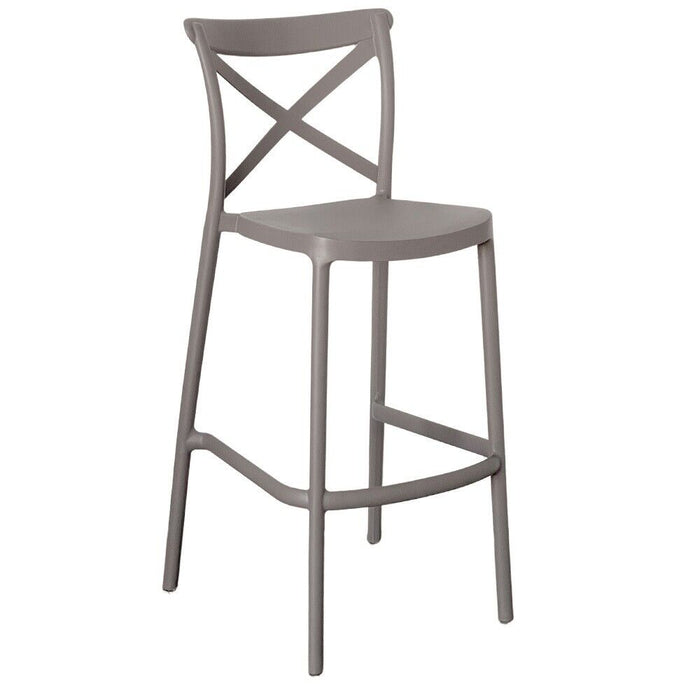 Sgabelli da bar set da 2 tortora plastica polipropilene sprint h 75 cm