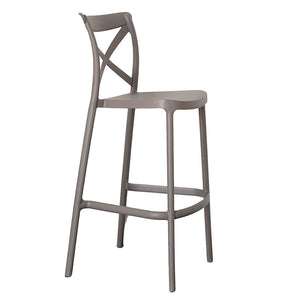 Sgabelli da bar set da 2 tortora plastica polipropilene sprint h 75 cm