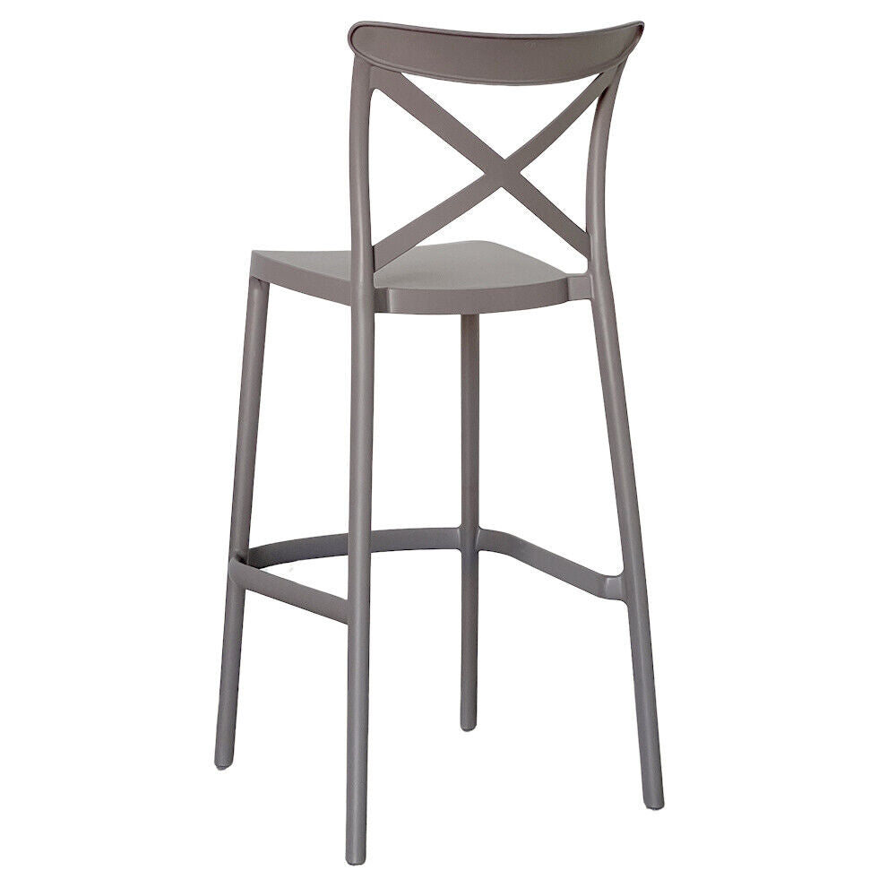 Sgabelli da bar set da 2 tortora plastica polipropilene sprint h 75 cm