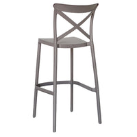 Sgabelli da bar set da 2 tortora plastica polipropilene sprint h 75 cm