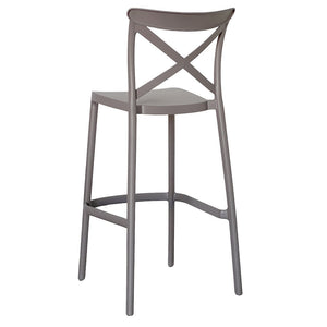 Sgabelli da bar set da 2 tortora plastica polipropilene sprint h 75 cm