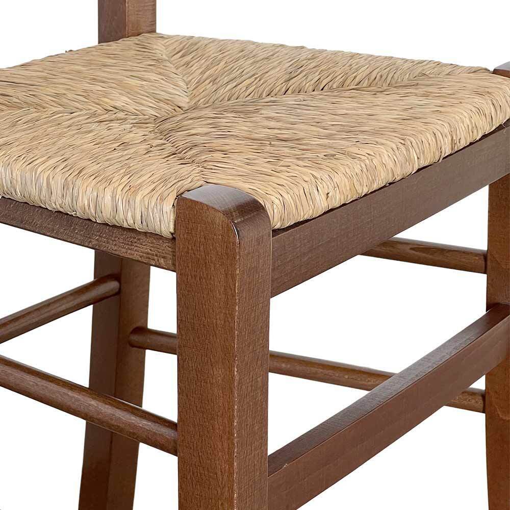 Sedia in legno venezia noce scuro con seduta in paglia