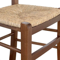 Sedia in legno venezia noce scuro con seduta in paglia