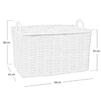 Cesta in legno rattan kabu con coperchio e manici cm 58 x 41 x h 35