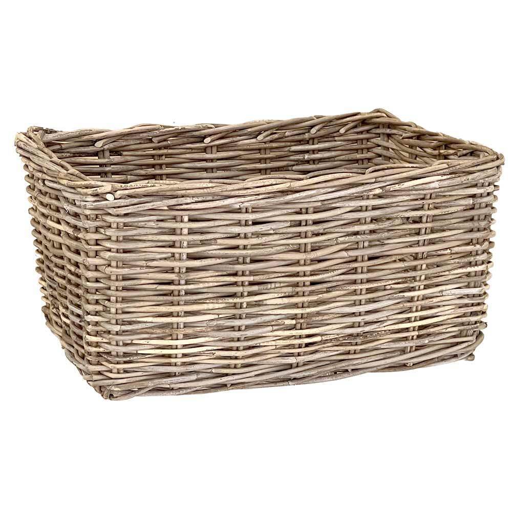 Cesta in legno vero rattan kabu cm 50 x 34 h 24 cm