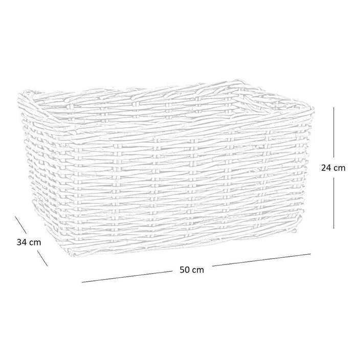 Cesta in legno vero rattan kabu cm 50 x 34 h 24 cm