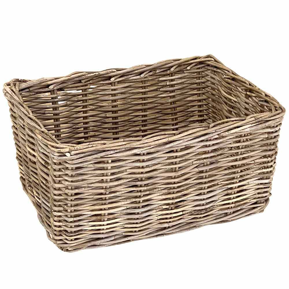 Cesta in legno vero rattan kabu cm 50 x 34 h 24 cm