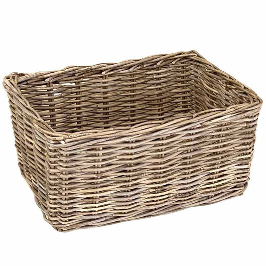 Cesta in legno vero rattan kabu cm 50 x 34 h 24 cm