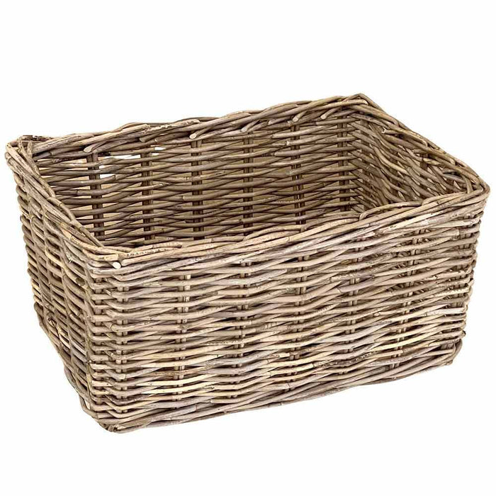 Cesta in legno vero rattan kabu cm 50 x 34 h 24 cm