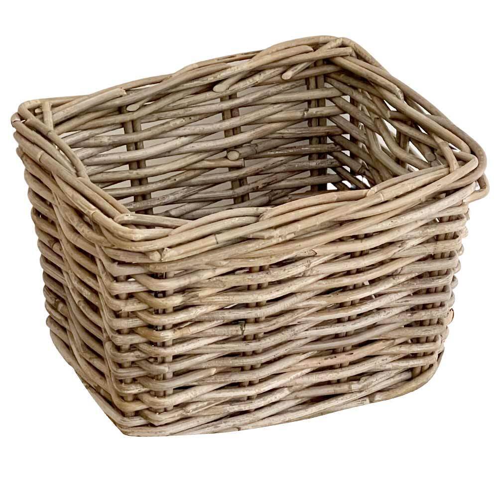 Cesto piccolo in legno vero rattan kabu  cm 27 x 21 h 24 cm