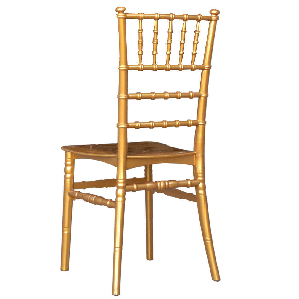 Sedia Chiavarina in plastica polipropilene giallo ottone modello rinforzato