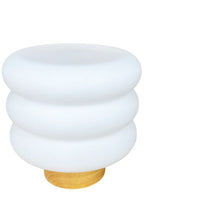 Lampada da tavolo bianca per comodino con base in legno paralume bianco moderno