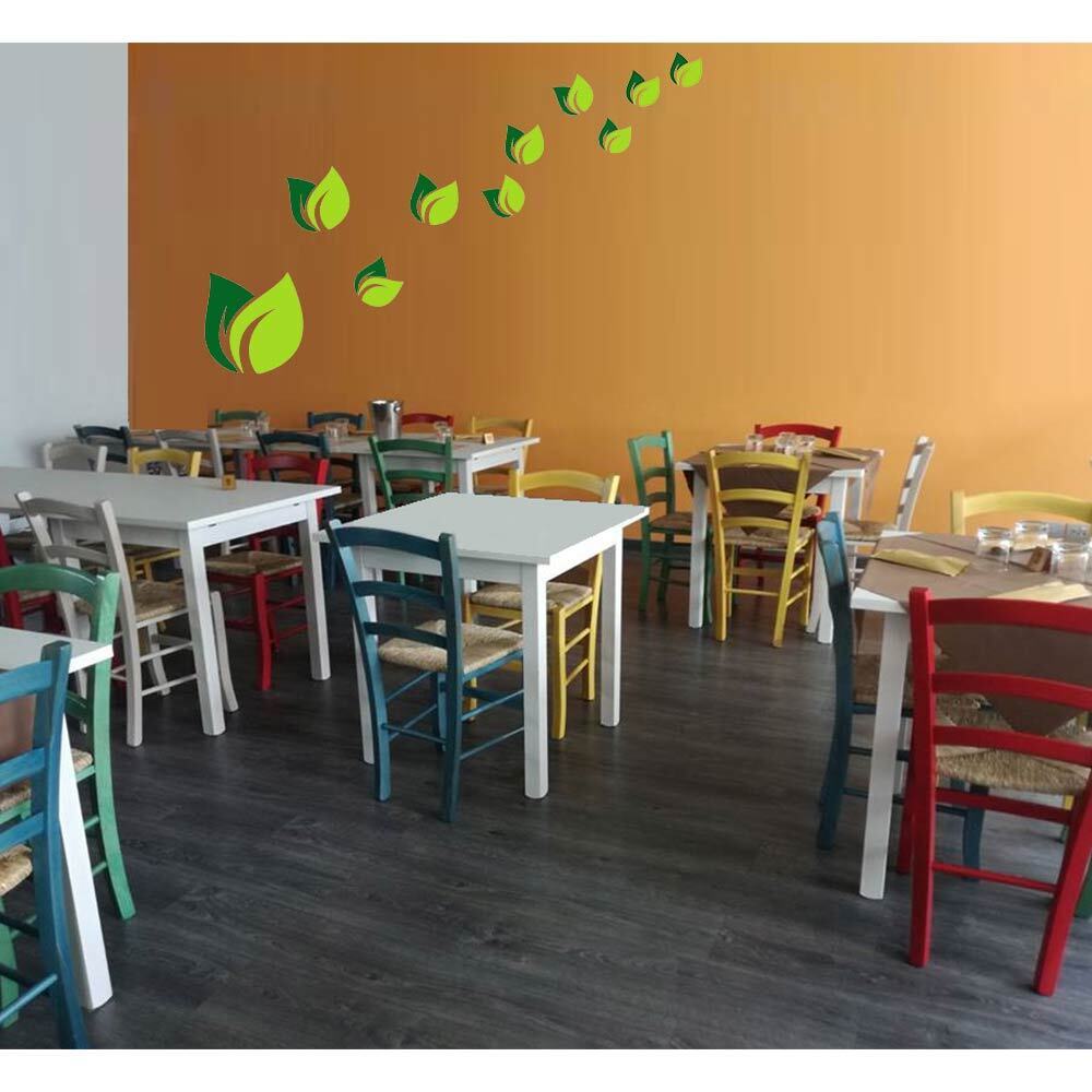 Set di 8 sedie in legno venezia 2 arancio 2 turchese 2 giallo 2 verde