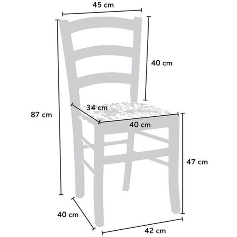 Sedia legno venezia anticata bianca con seduta in paglia di riso