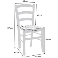 Sedia legno venezia anticata bianca con seduta in paglia di riso