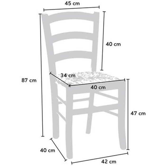 Sedia legno venezia anticata bianca con seduta in paglia di riso