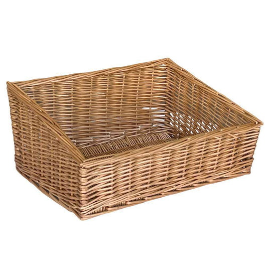 Cesta espositore portapane in vimini contenitore rettangolare 43,5 x 32 x h20 cm