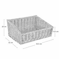 Cesta espositore portapane in vimini contenitore rettangolare 43,5 x 32 x h20 cm