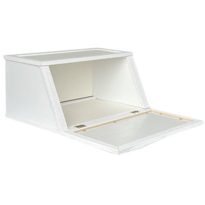 Cassetto contenitore legno bianco con decori portapane