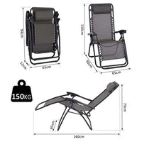 Sedia a  sdraio pieghevole a gravita' zero textile marrone x 2  giardino