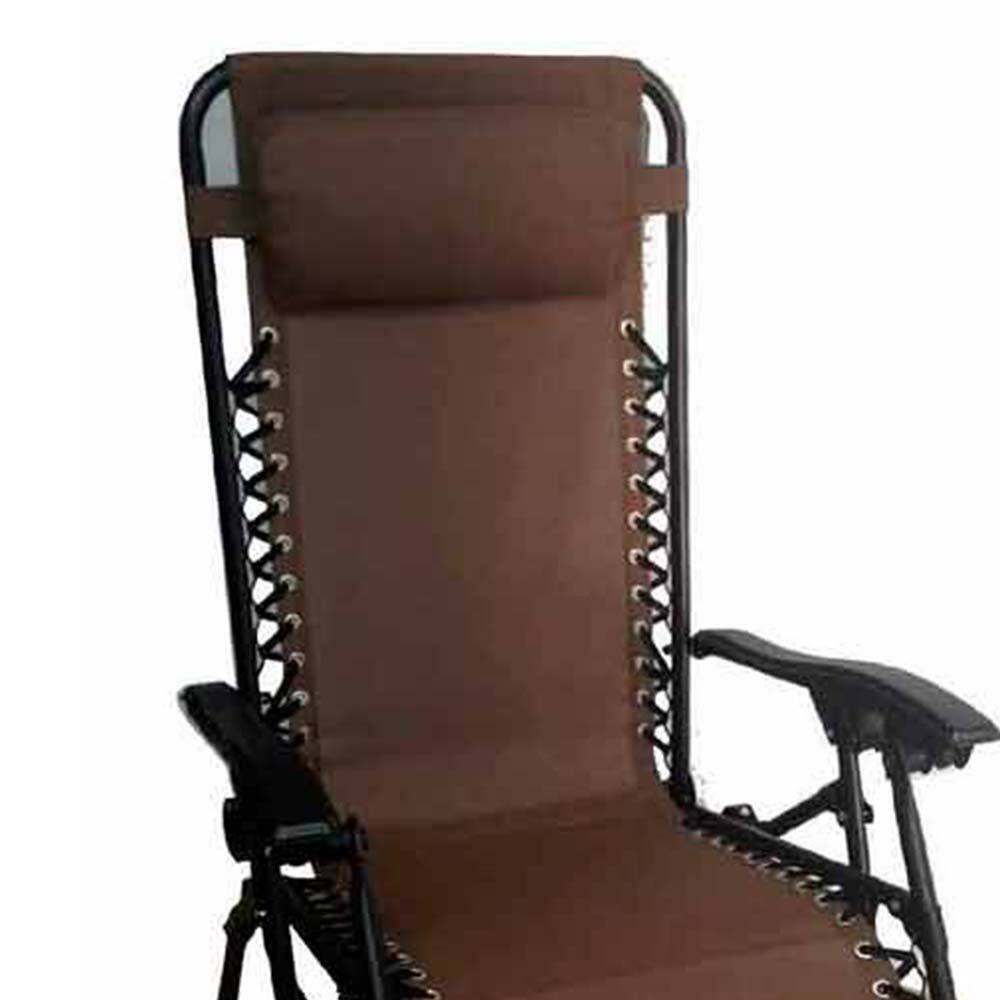 Sedia a  sdraio pieghevole a gravita' zero textile marrone x 2  giardino