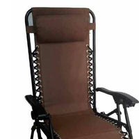 Sedia a  sdraio pieghevole a gravita' zero textile marrone x 2  giardino