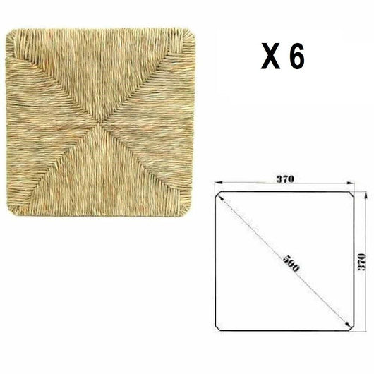 Set 6 ricambi per sedie modello Pisa con seduta in paglia palustre intrecciata
