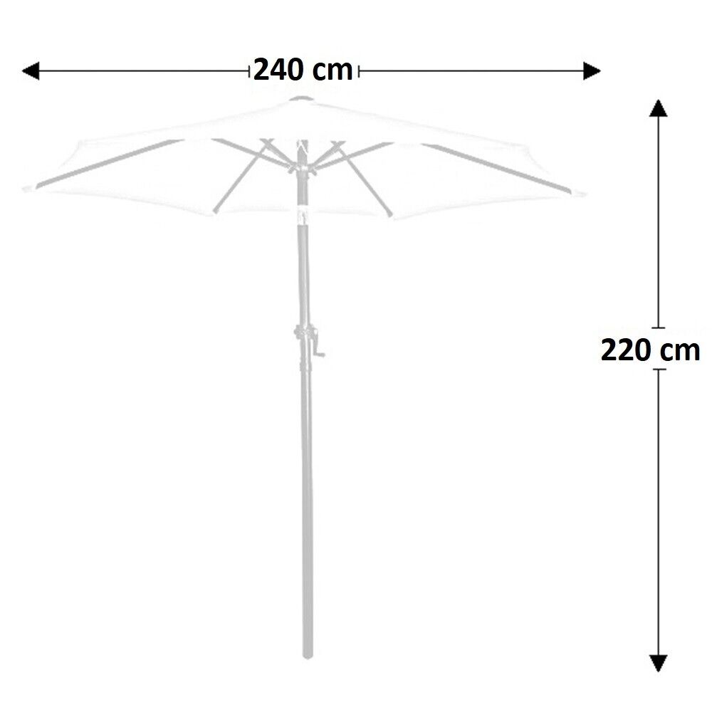 Ombrellone da giardino bianco palo centrale diametro m 2,40 esagonale