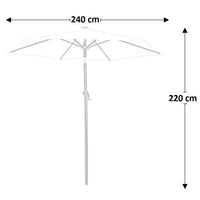 Ombrellone da giardino bianco palo centrale diametro m 2,40 esagonale