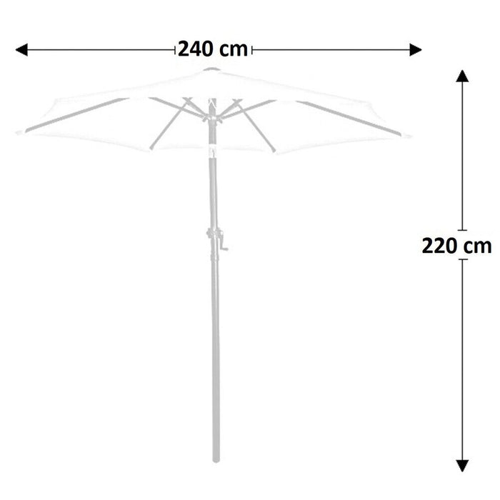 Ombrellone da giardino bianco palo centrale diametro m 2,40 esagonale