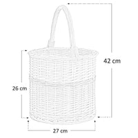 Cesto in vimini paniere Sara tondo con manico diametro cm 27 x h 26