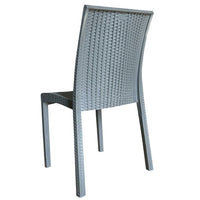 Sedia in plastica effetto rattan colore grigio cemento monoblocco per interno