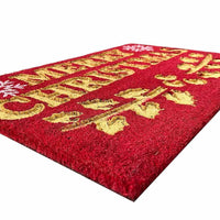 Zerbino rettangolare in fibra di cocco Merry Christmas cm 45 x 75 casa ingresso