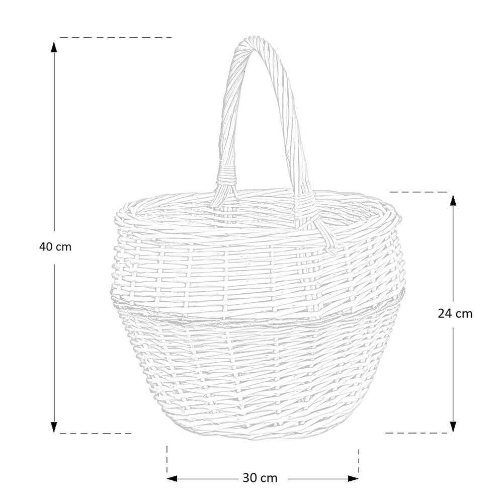 Cesto in vimini paniere Giulia tondo con manico cm 30 x h 24