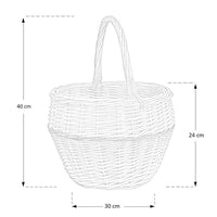 Cesto in vimini paniere Giulia tondo con manico cm 30 x h 24