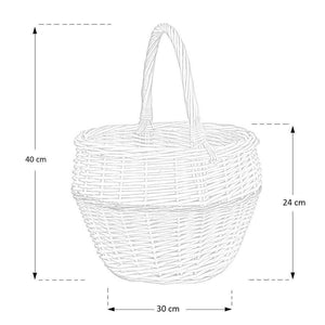 Cesto in vimini paniere Giulia tondo con manico cm 30 x h 24