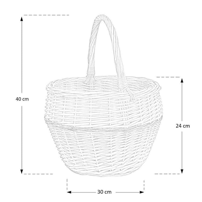 Cesto in vimini paniere Giulia tondo con manico cm 30 x h 24