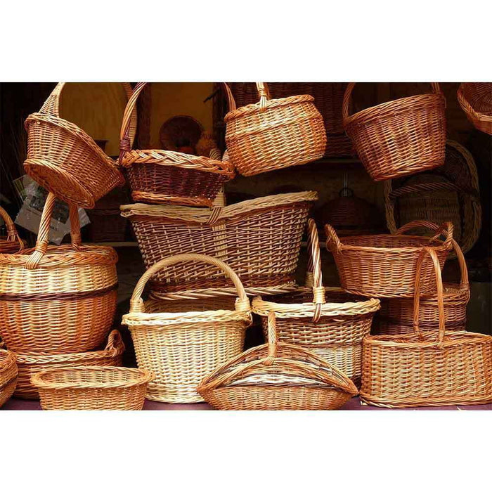 Cesto in vimini paniere Giulia tondo con manico cm 30 x h 24