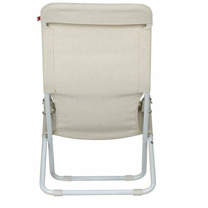 Sedia sdraio fiam fiesta telaio acciaio bianco con telo in juta 127BSJUT x 2