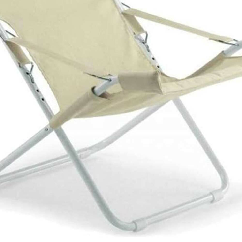 Sedia sdraio fiam fiesta telaio acciaio bianco con telo in juta 127BSJUT x 2