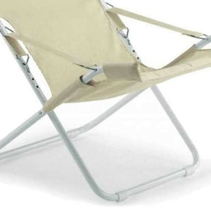 Sedia sdraio fiam fiesta telaio acciaio bianco con telo in juta 127BSJUT x 2