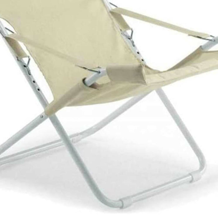 Sedia sdraio fiam fiesta telaio acciaio bianco con telo in juta 127BSJUT x 2