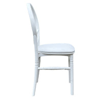 Sedia bianca con cuscino similpelle new phoenix in plastica monoblocco