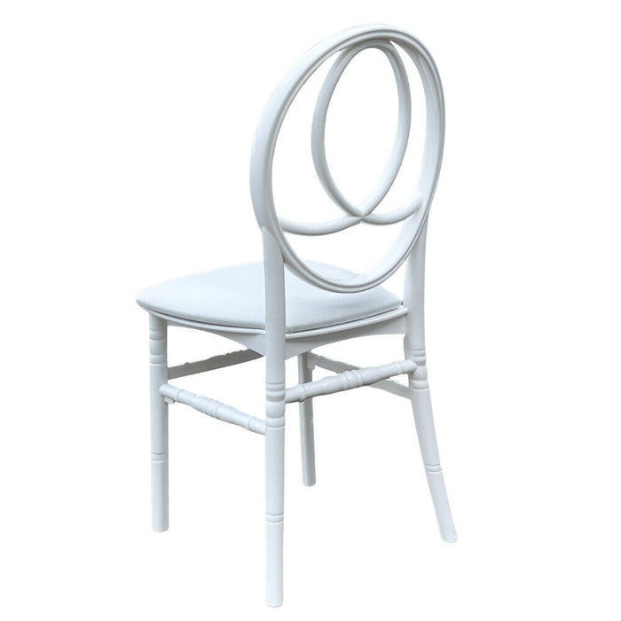 Sedia bianca con cuscino similpelle new phoenix in plastica monoblocco