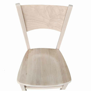 Sedia in legno Lucy grezza da verniciare con seduta in legno massello