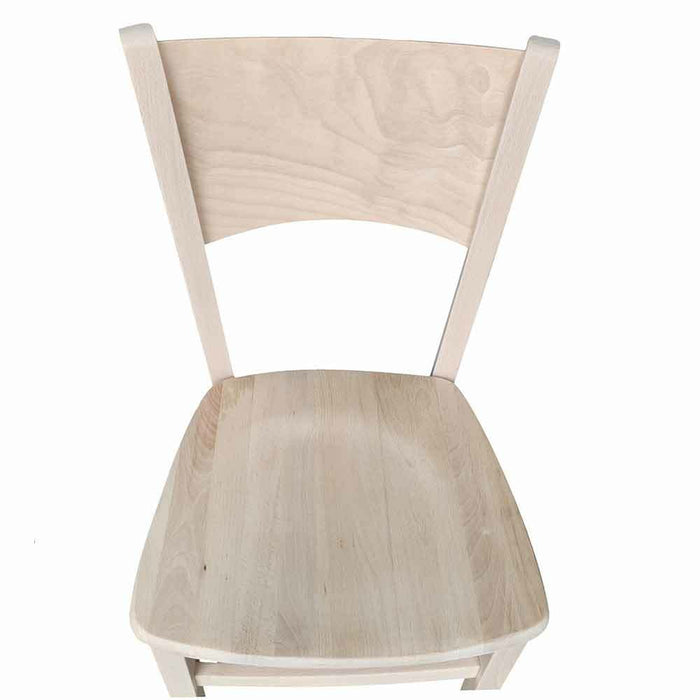 Sedia in legno Lucy grezza da verniciare con seduta in legno massello